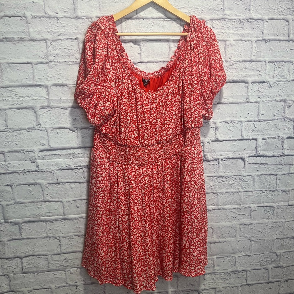 Torrid 2XL Red Floral Mini Skort Dress